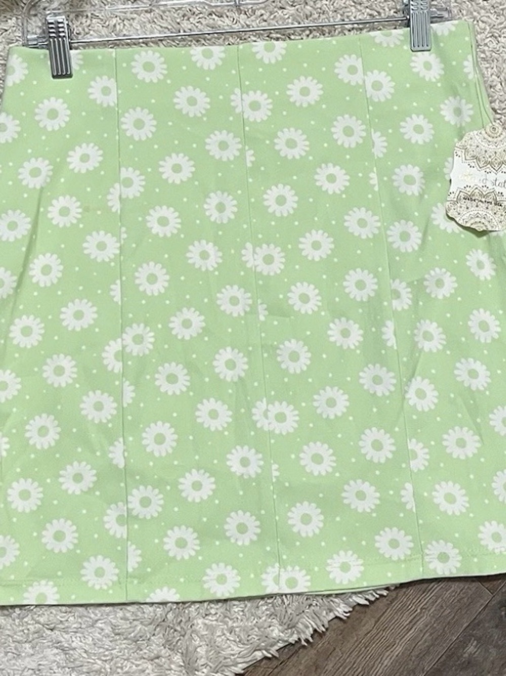 Altar'd State Green Daisy Mini Skirt